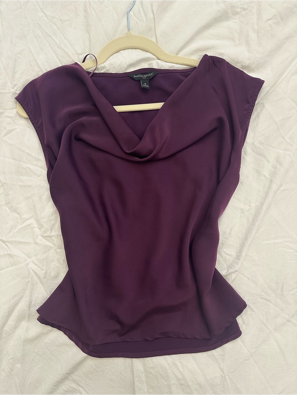 Banana Republic Deep Plum Cowl Neck Blouse